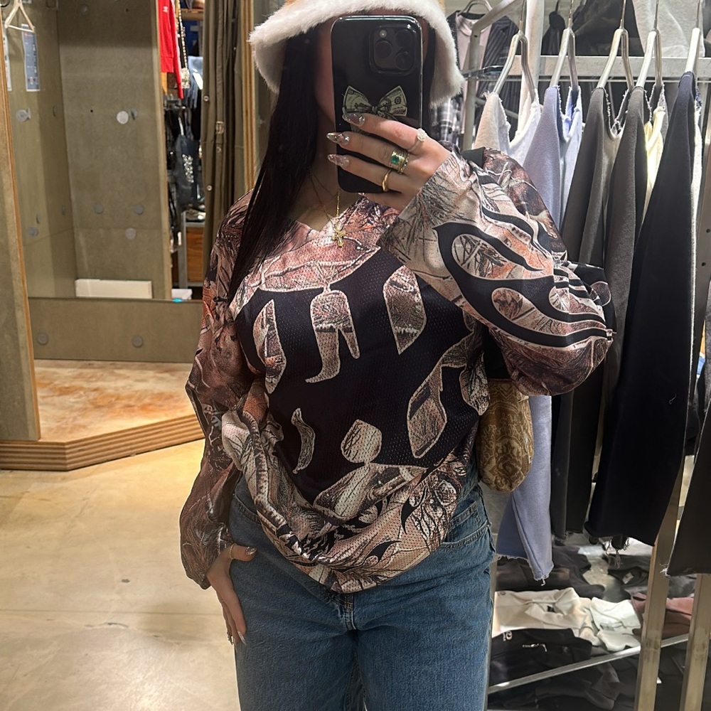 Long sleeve oversize camo jersey